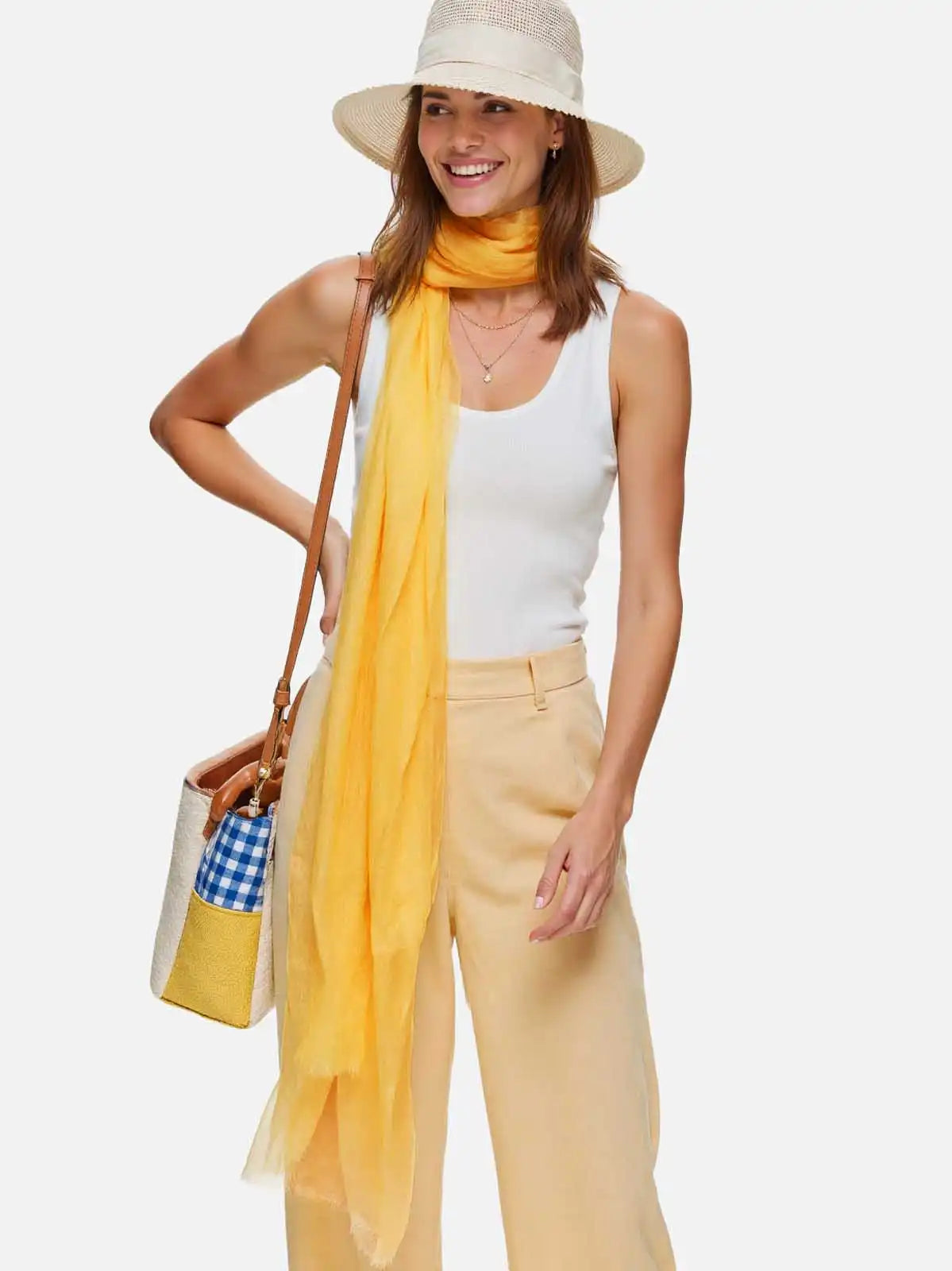 Featherlight Daffodil Cashmere Scarf