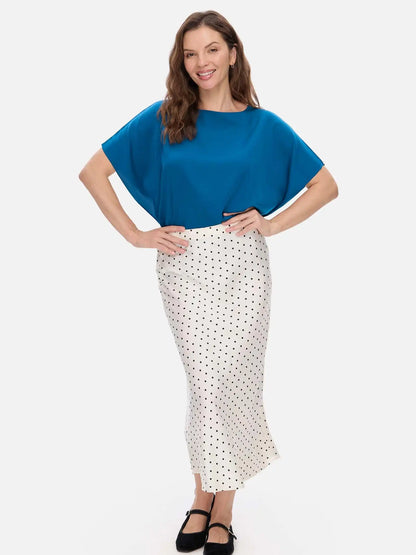 Teal Silk Ease Top