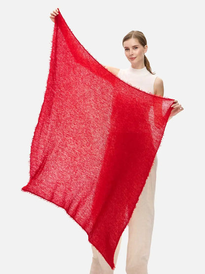 Red CloudPuff Cashmere Scarf