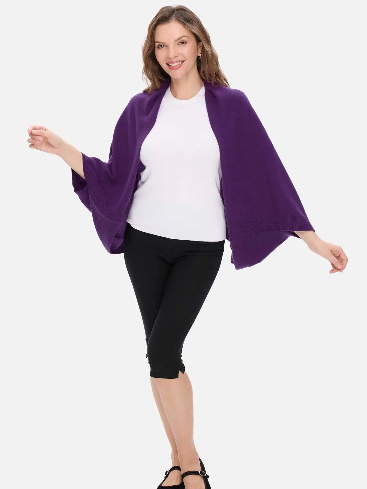 Deep Violet Wearable Cashmere Wrap