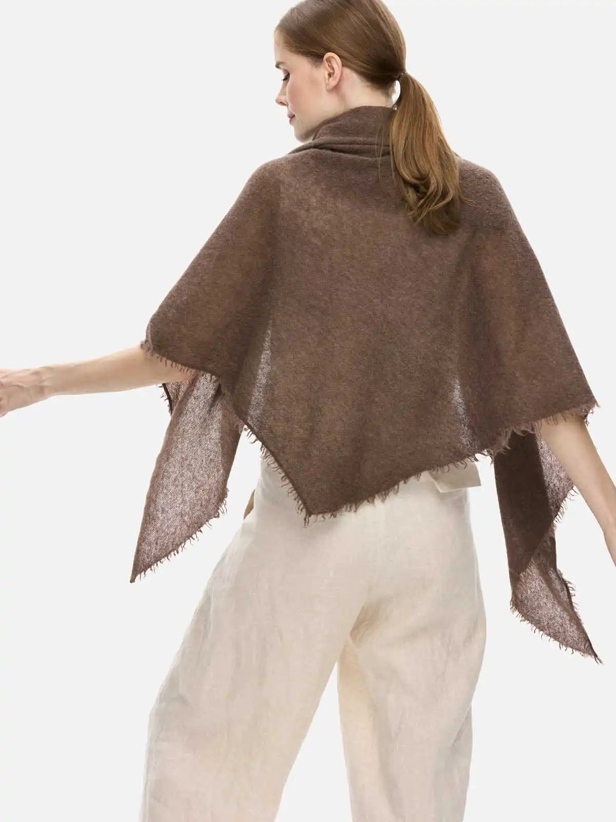 Brown CloudPuff Cashmere Scarf