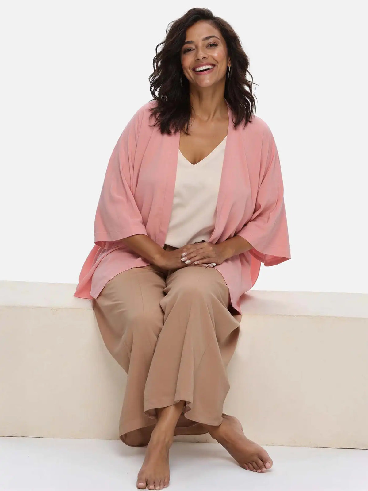 Dusty Rose Silk Relax Cardigan