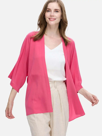 Fuchsia Silk Relax Cardigan