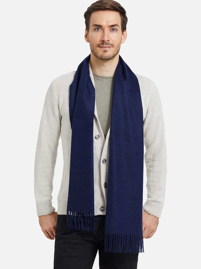 Navy Mens Cashmere Scarf