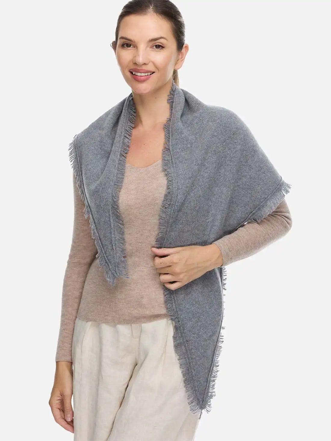Triangle Gray Cashmere Scarf