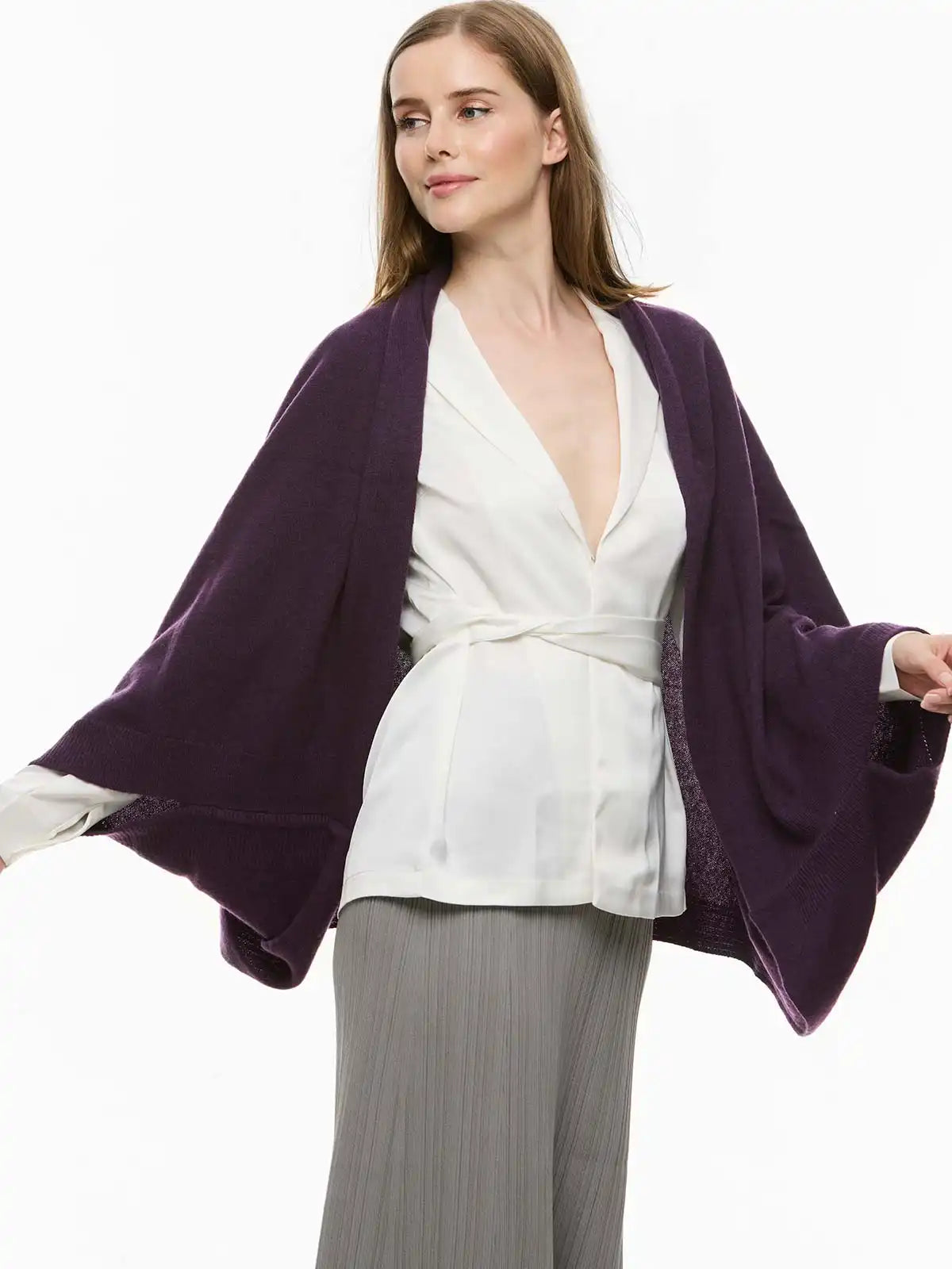 Purple Wearable Cashmere Wrap