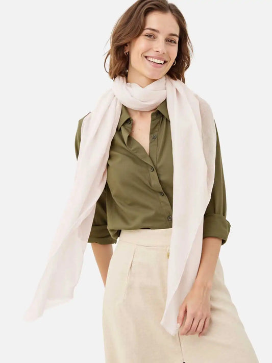 Featherlight Ivory Cashmere Scarf