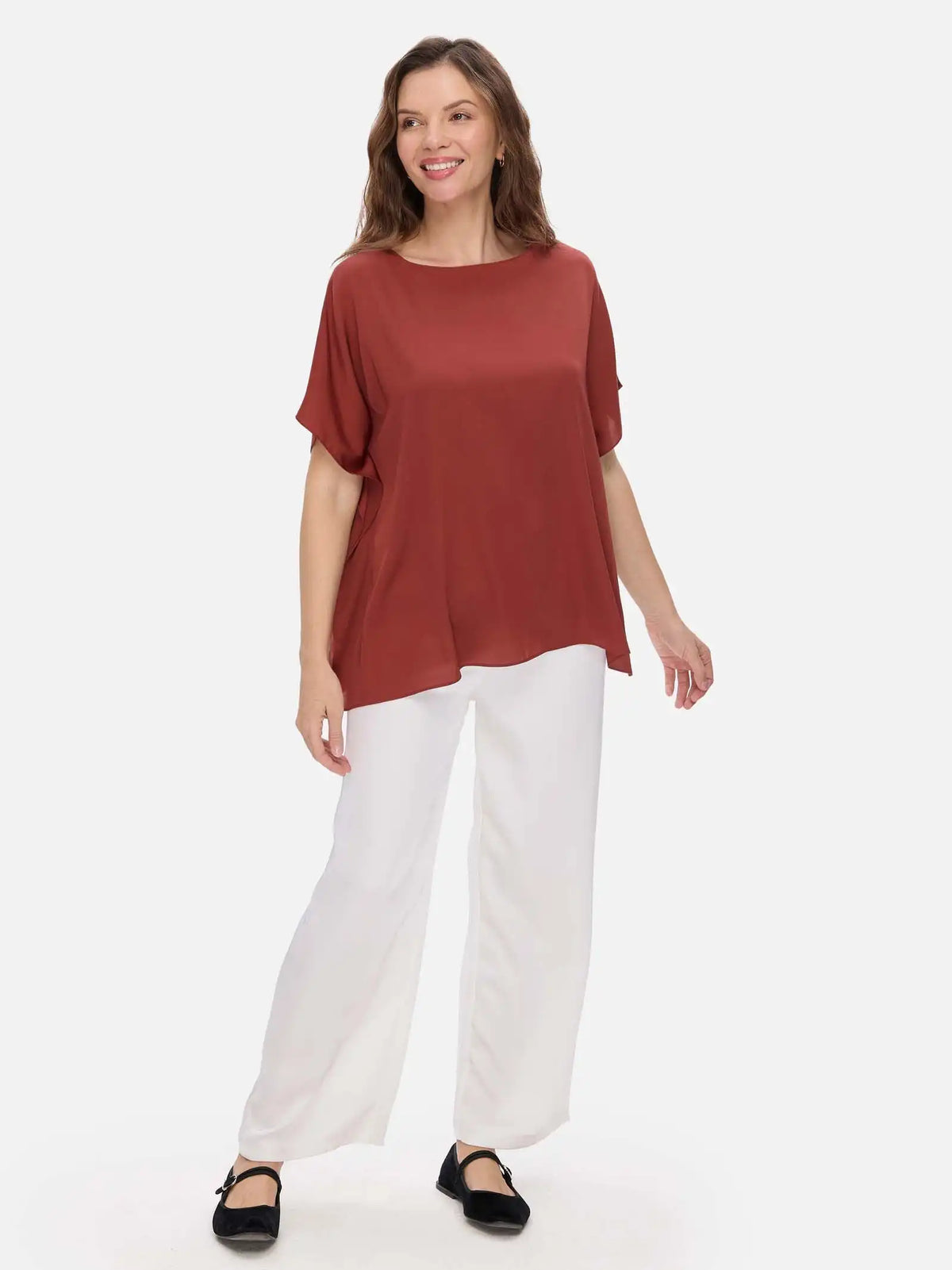 Clay Red Silk Ease Top
