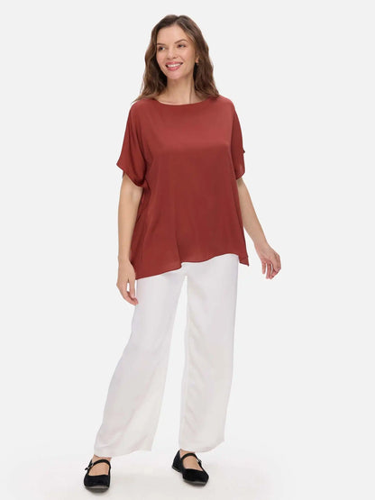 Clay Red Silk Ease Top