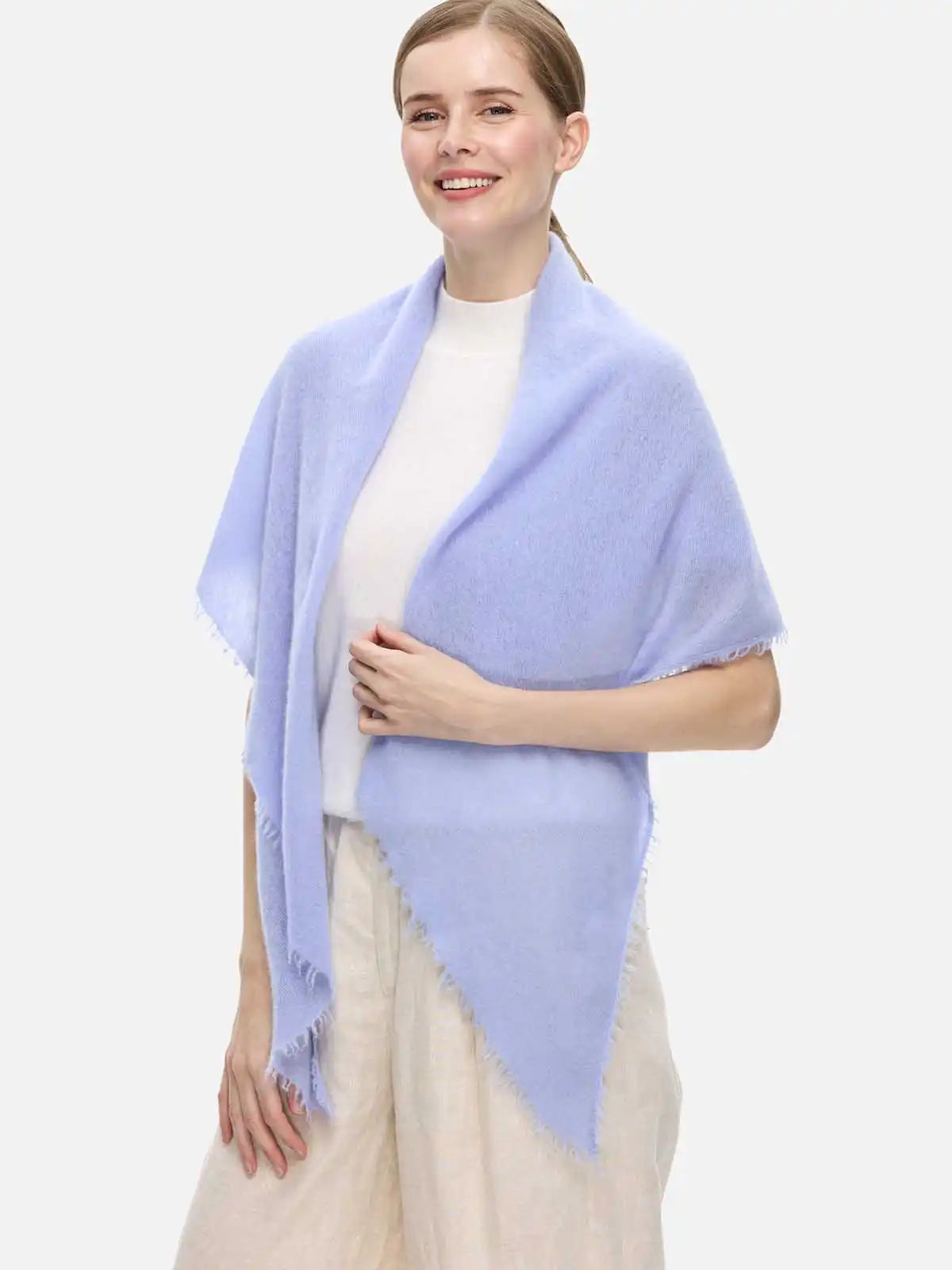Cornflower Blue CloudPuff Cashmere Scarf
