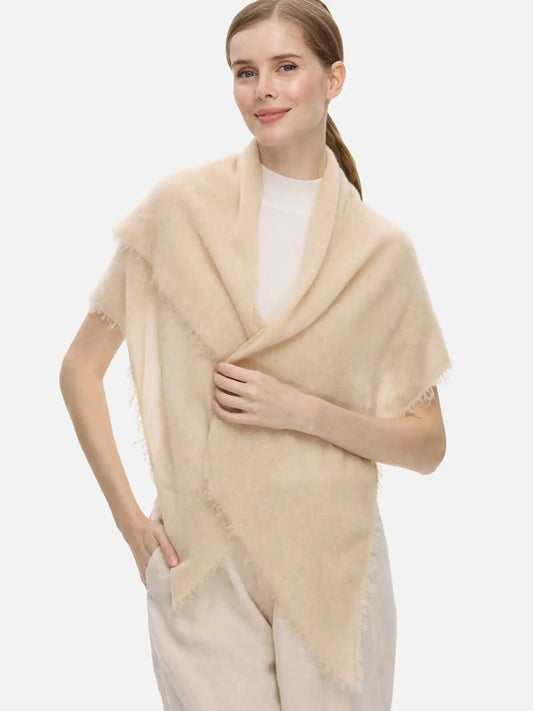 Beige CloudPuff Cashmere Scarf