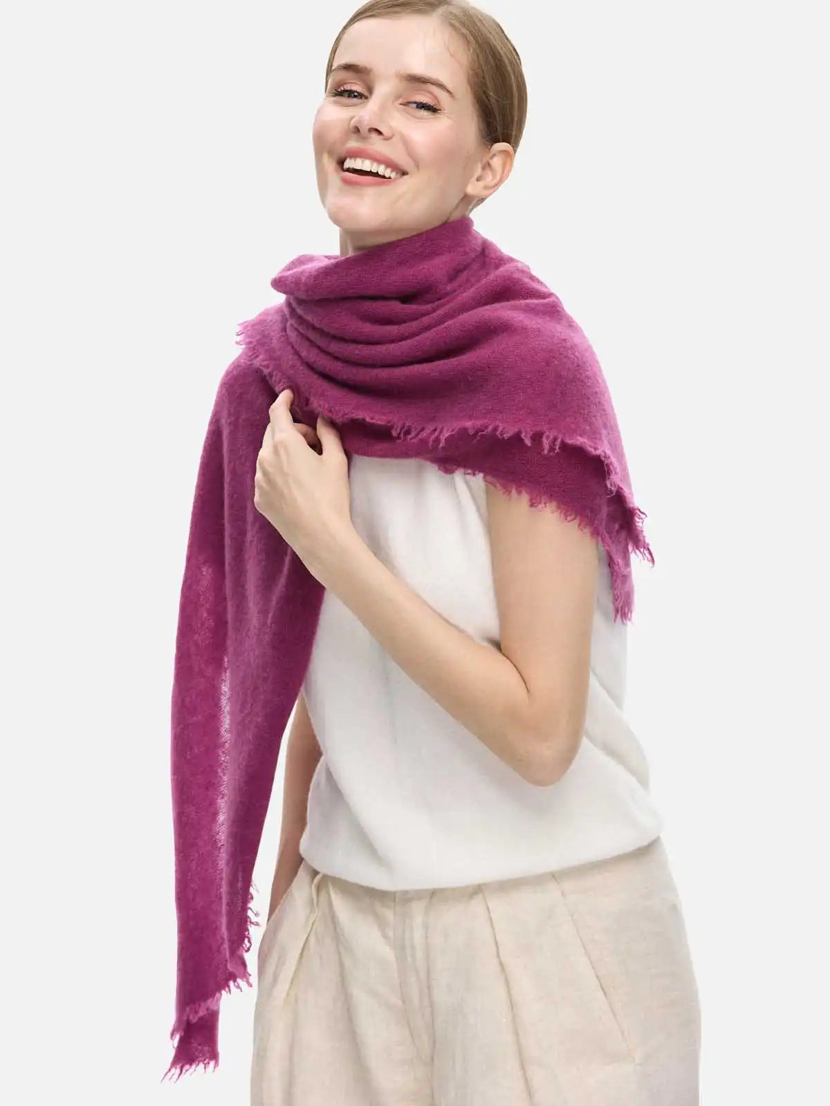 Plum CloudPuff Cashmere Scarf