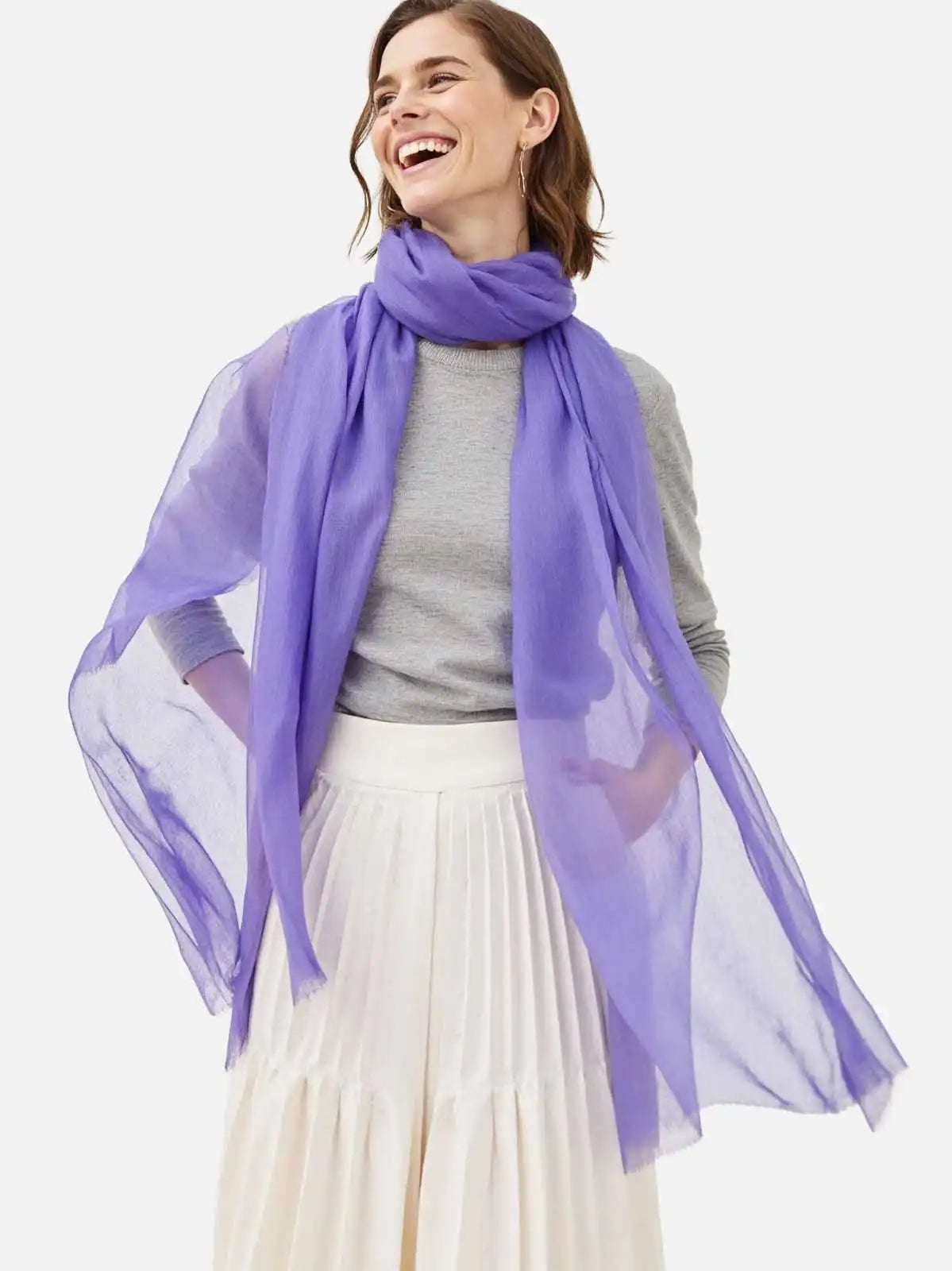 Featherlight Lavender Cashmere Scarf