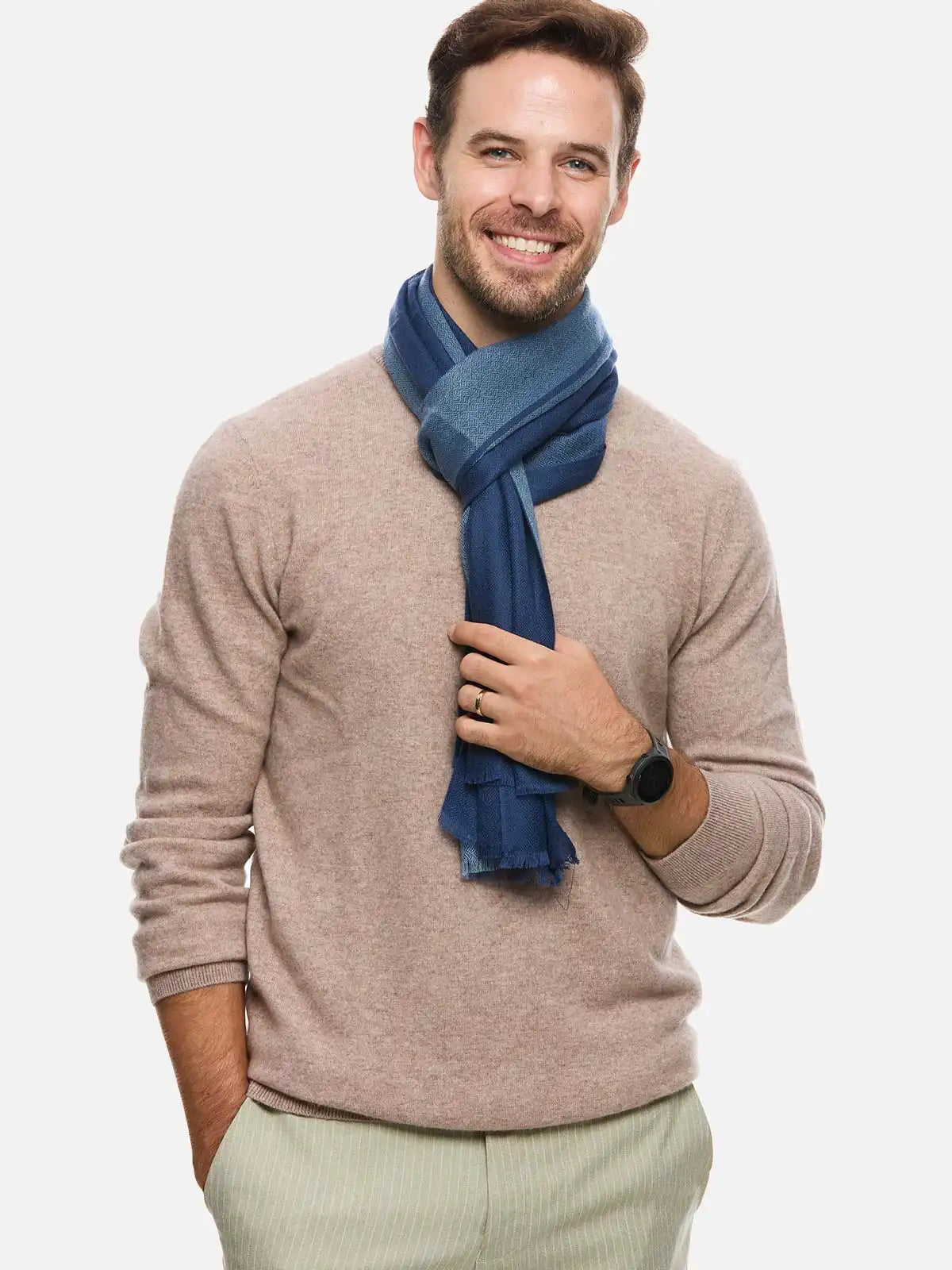 Blue Diamond Mens Cashmere Scarf