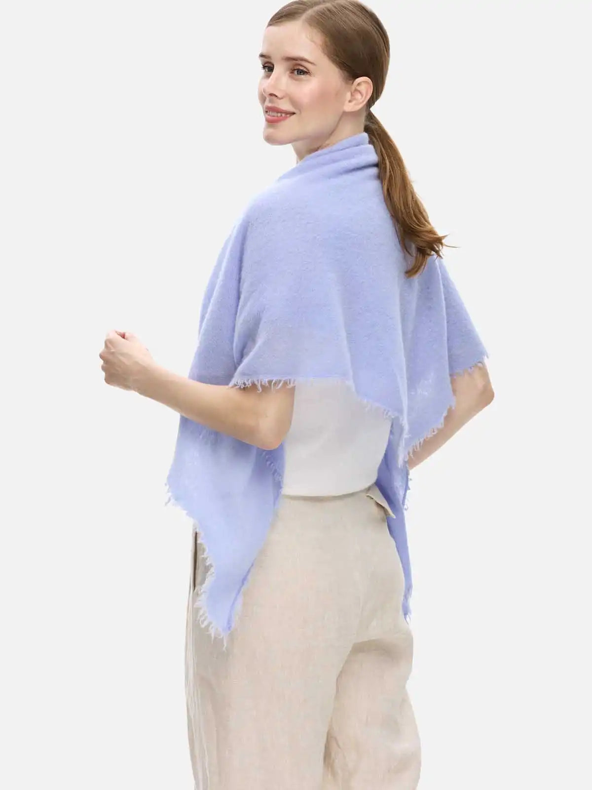 Cornflower Blue CloudPuff Cashmere Scarf