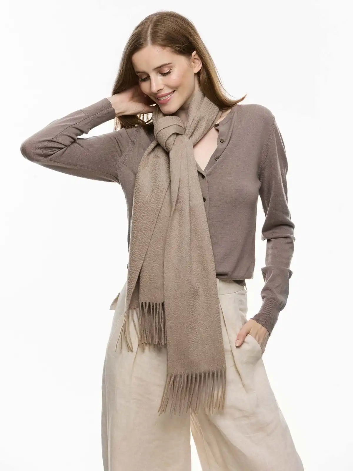 Taupe Cashmere Scarf