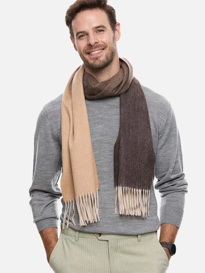 Chocolate Ombre Mens Cashmere Scarf