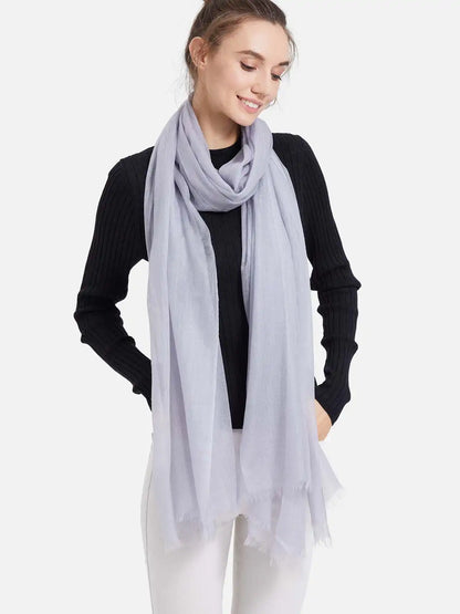 Featherlight Gray Cashmere Scarf