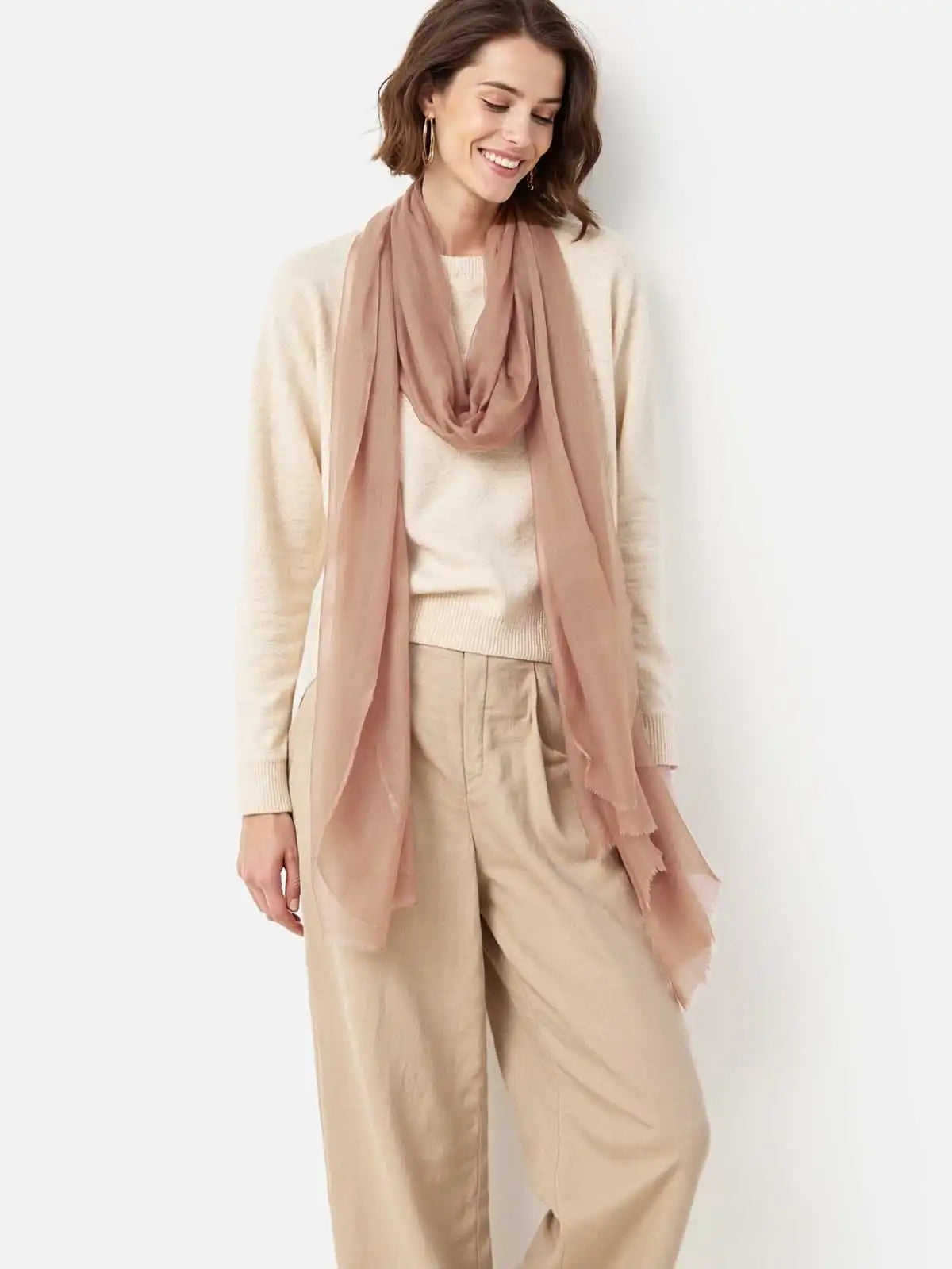Featherlight Mocha Cashmere Scarf