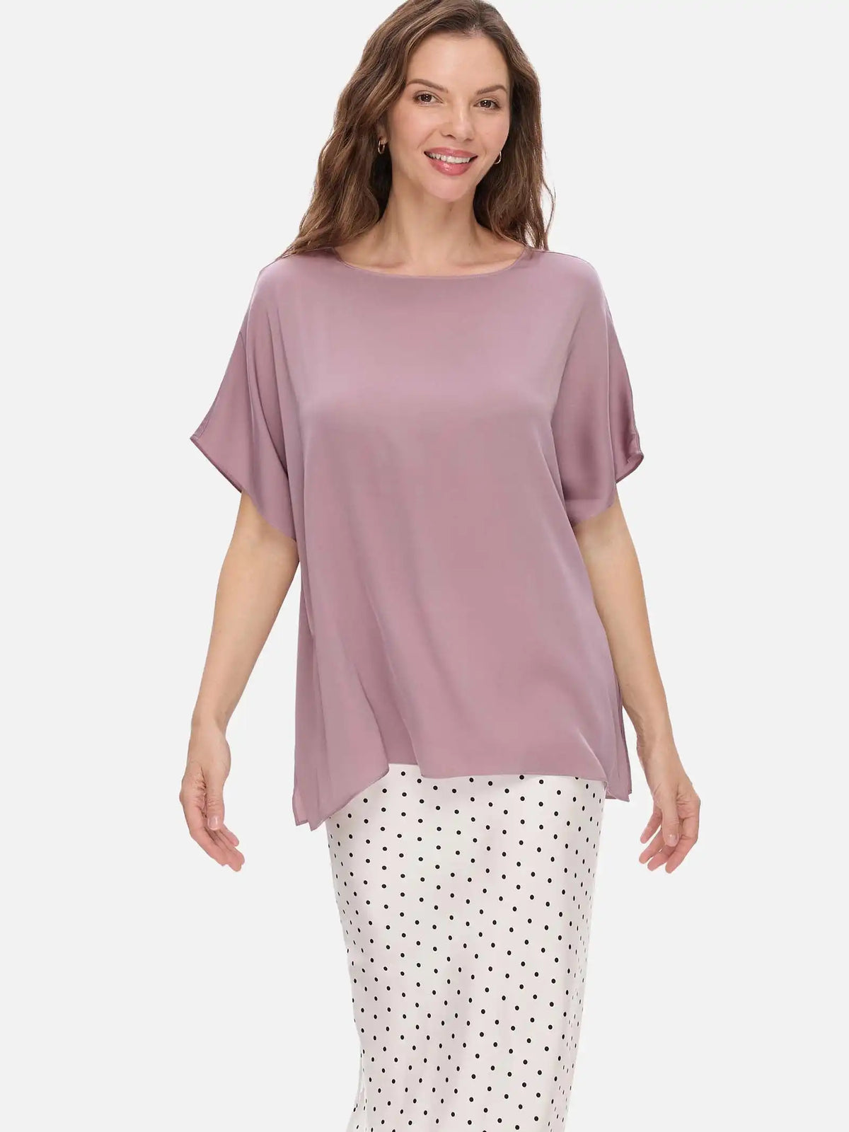 Mauve Silk Ease Top