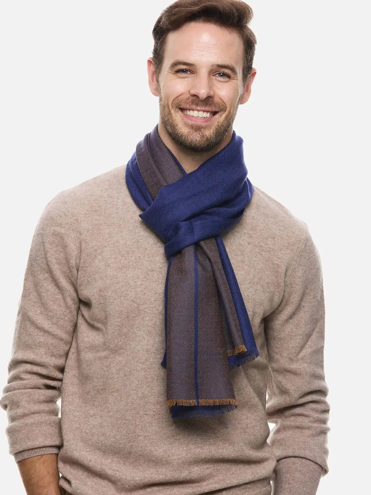 Sapphire Diamond Mens Cashmere Scarf