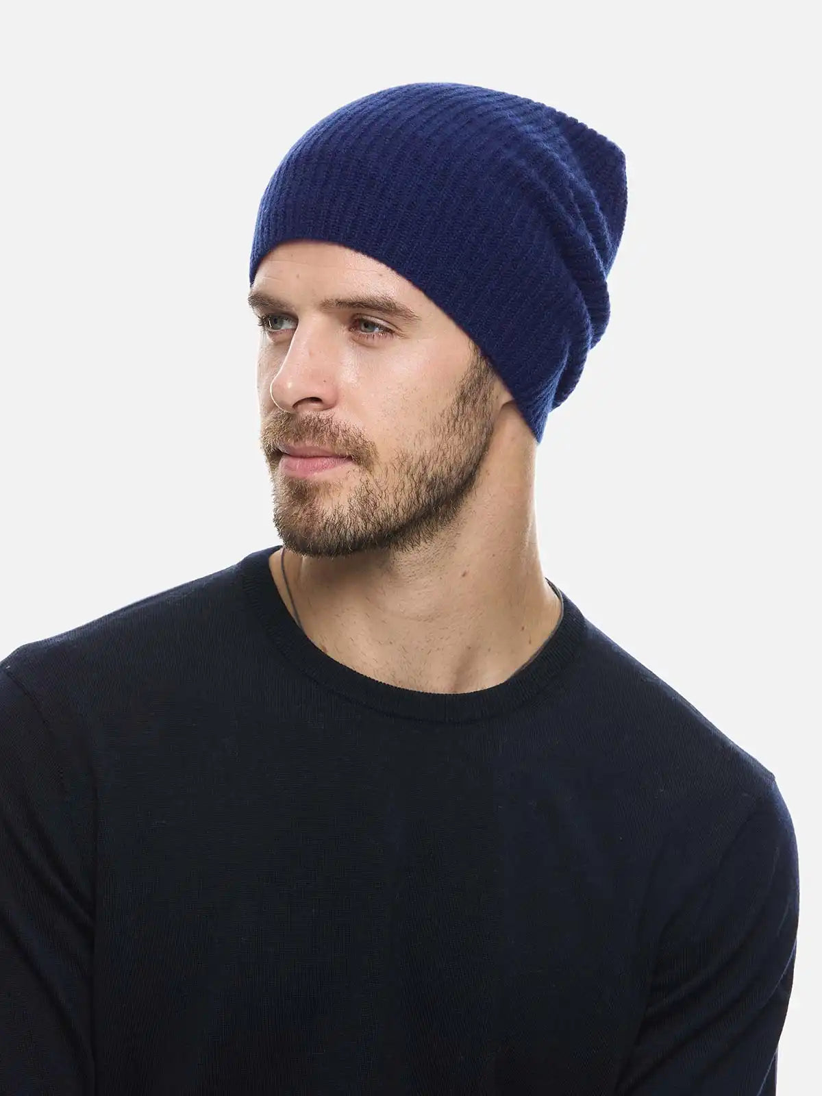 Navy Blue Cashmere Beanie