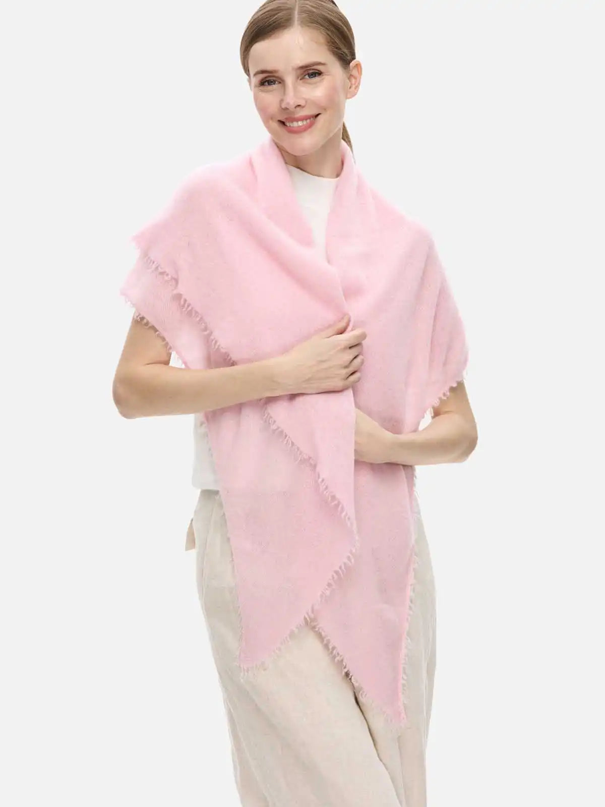 Pink CloudPuff Cashmere Scarf