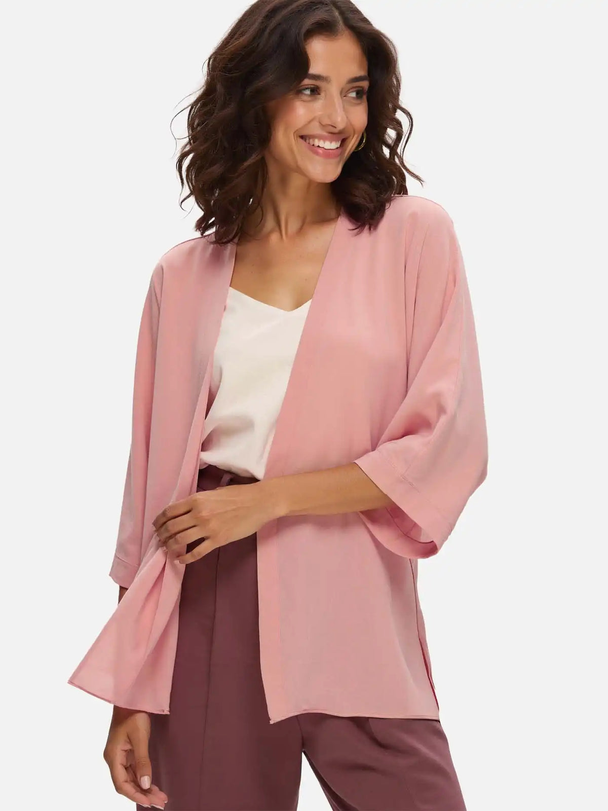 Dusty Rose Silk Relax Cardigan