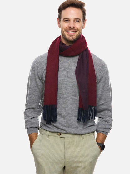Burgundy Reversible Mens Cashmere Scarf