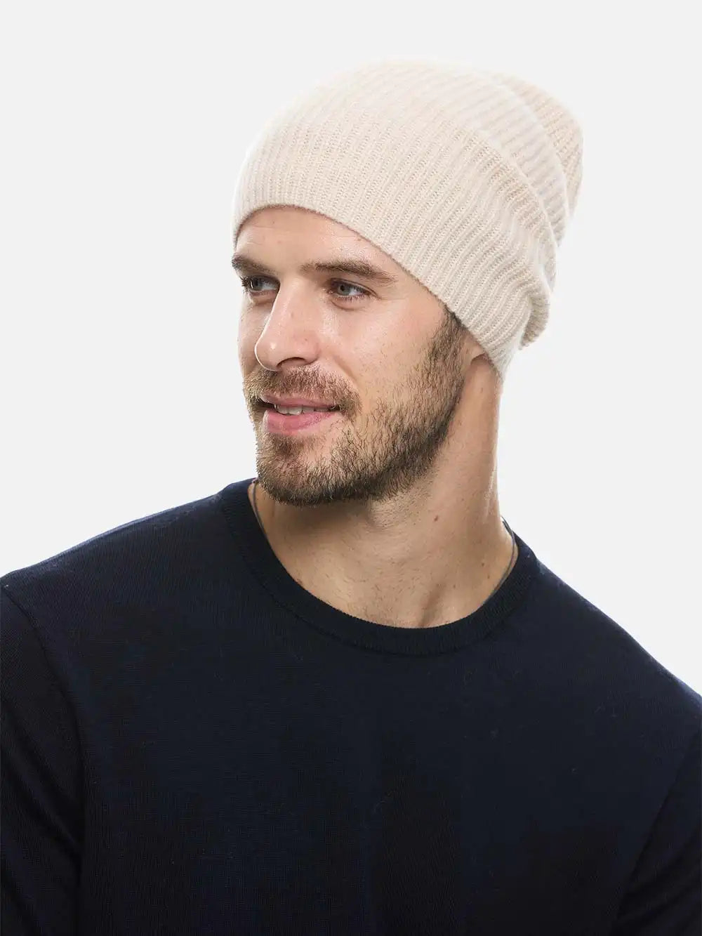 Beige Cashmere Beanie