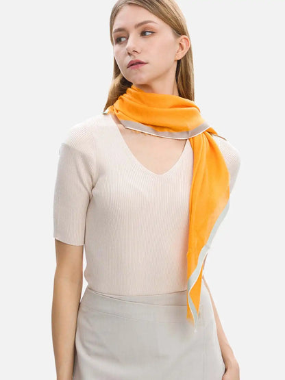 Square - Featherlight Orange Cashmere Scarf