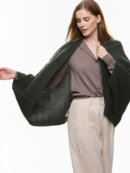 Olive Green Wearable Cashmere Wrap