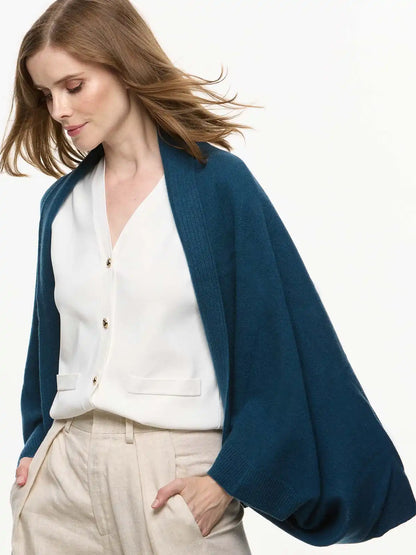 Navy Blue Wearable Cashmere Wrap