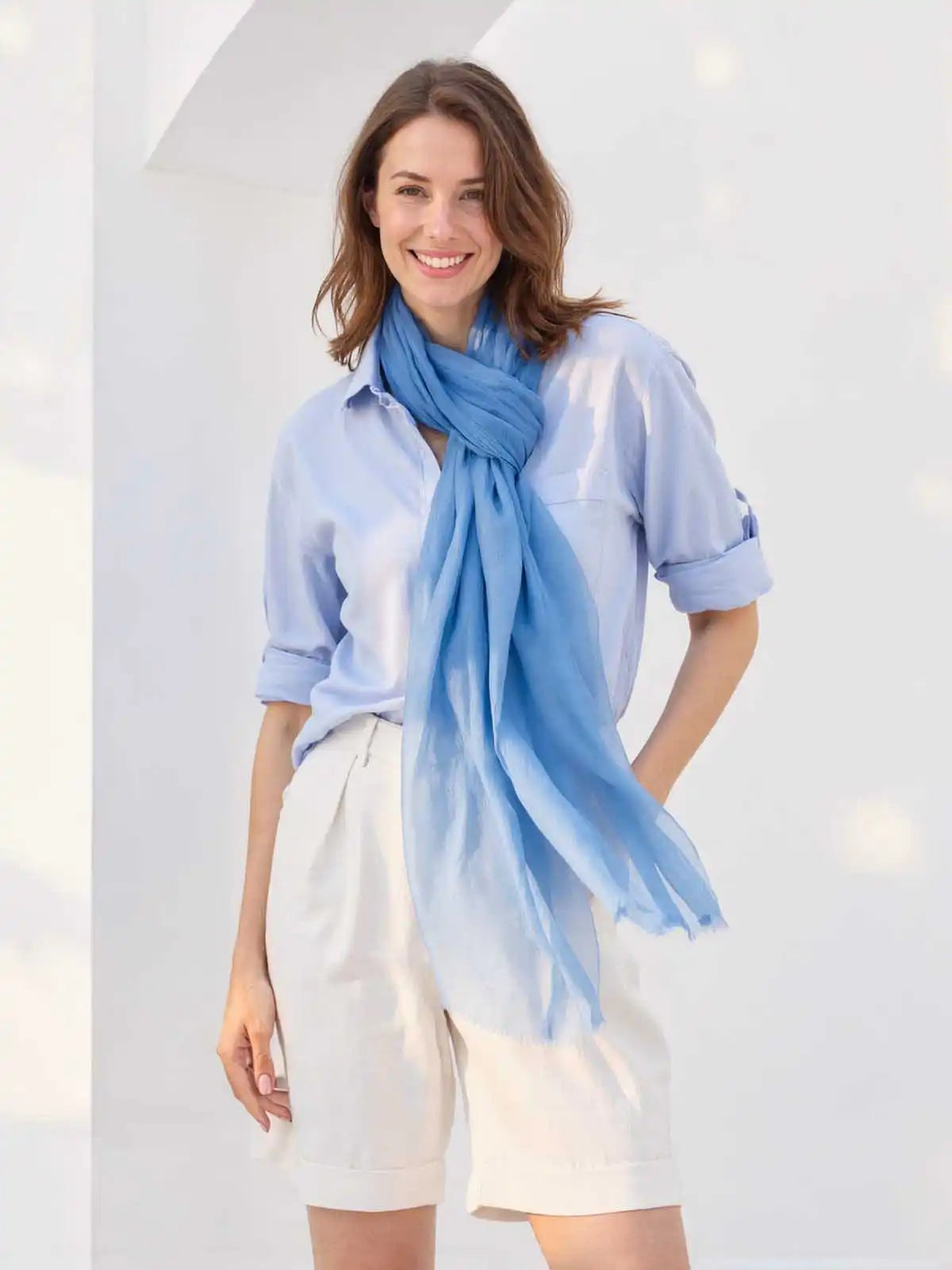 Featherlight Steel Cashmere Scarf