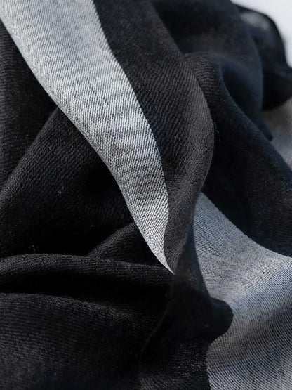 Square - Featherlight Black Cashmere Scarf