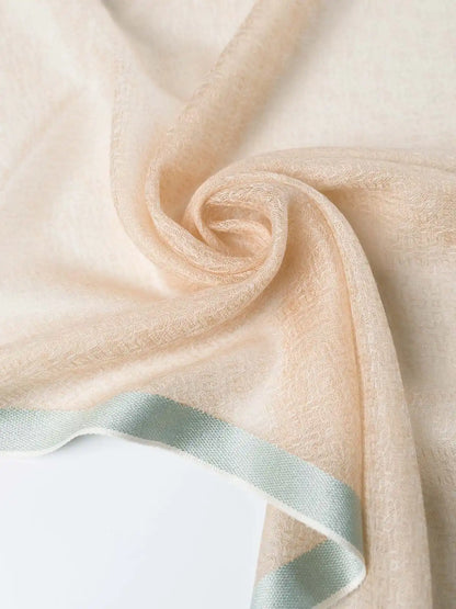 Square - Featherlight Beige Cashmere Scarf
