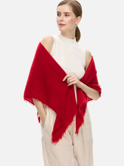 Red CloudPuff Cashmere Scarf