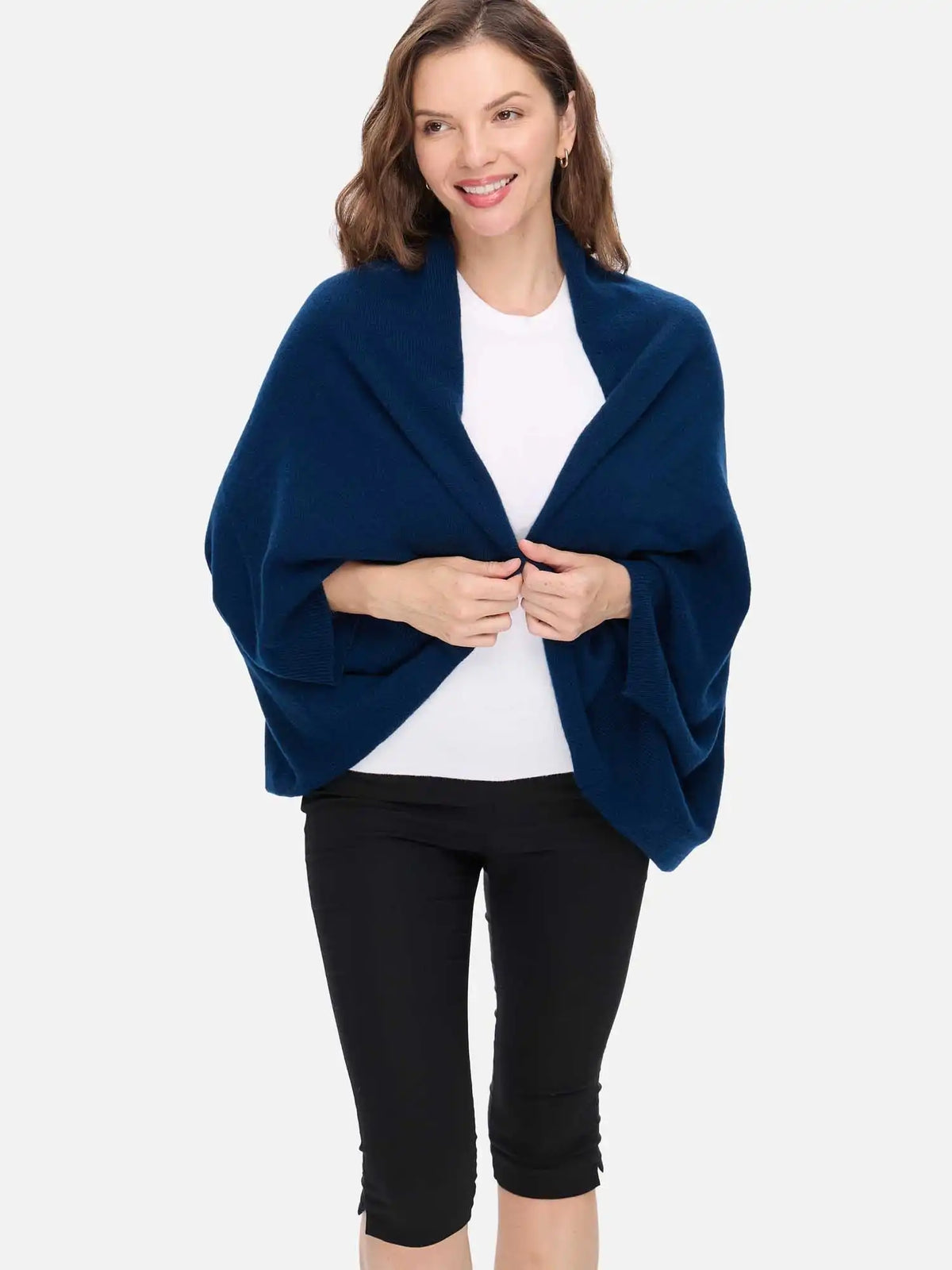 Midnight Navy Wearable Cashmere Wrap