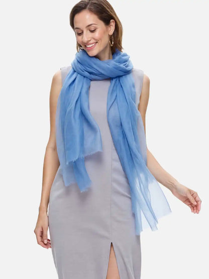 Featherlight Steel Cashmere Scarf