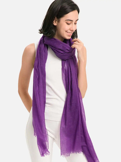 Featherlight Purple Cashmere Scarf