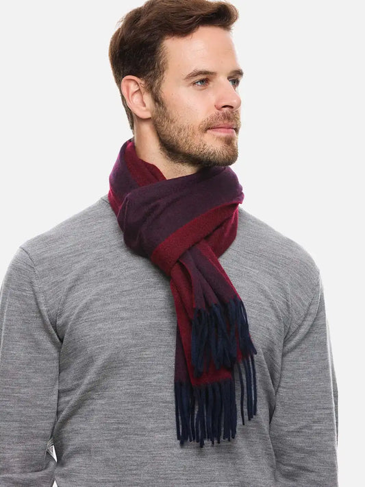 Burgundy Reversible Mens Cashmere Scarf
