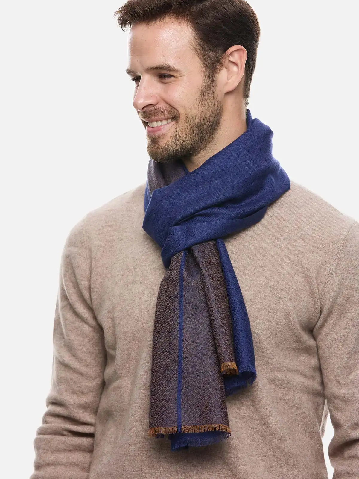 Sapphire Diamond Mens Cashmere Scarf