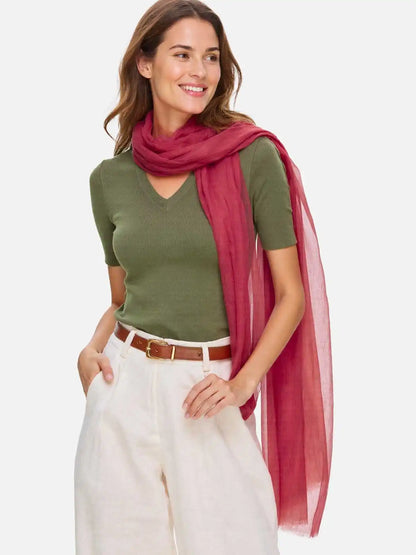 Featherlight Garnet Cashmere Scarf