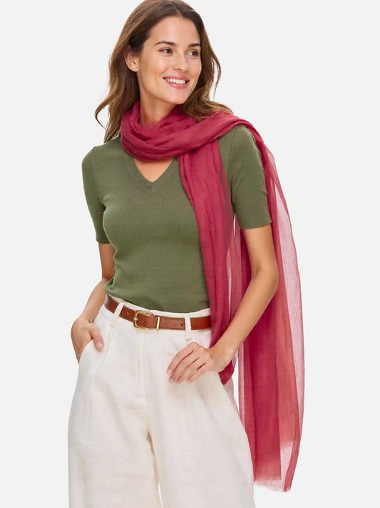 Featherlight Garnet Cashmere Scarf
