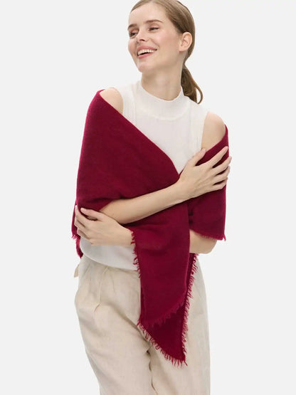 Wine Red CloudPuff Cashmere Scarf