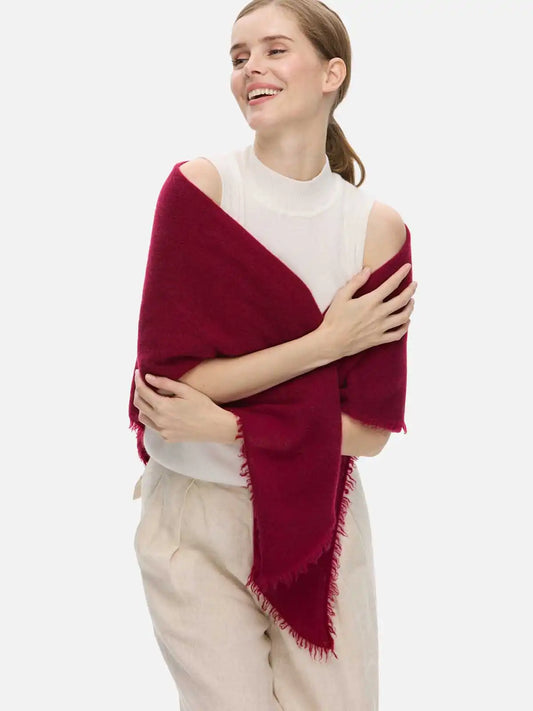 Wine Red CloudPuff Cashmere Scarf