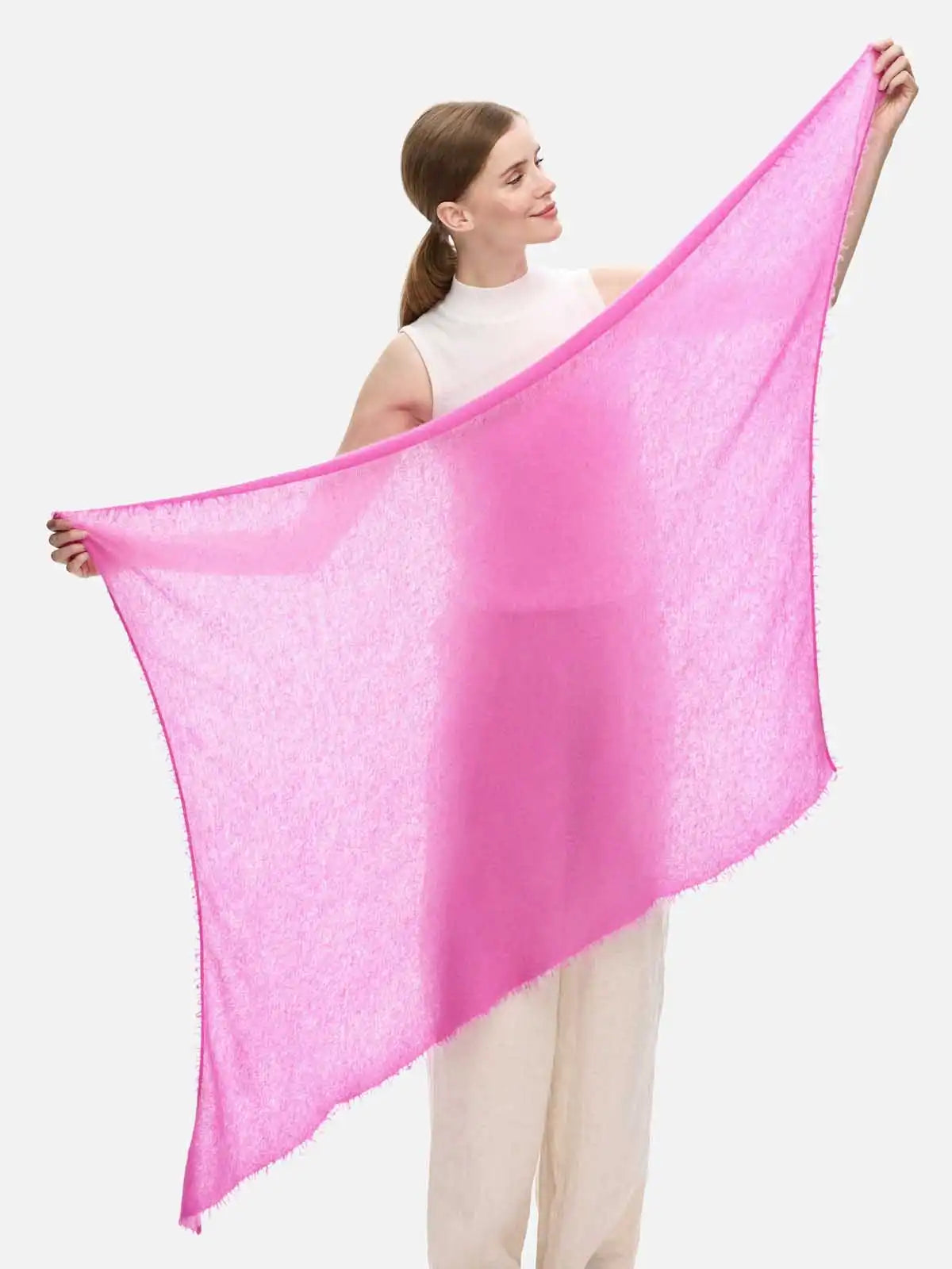 Fuchsia CloudPuff Cashmere Scarf