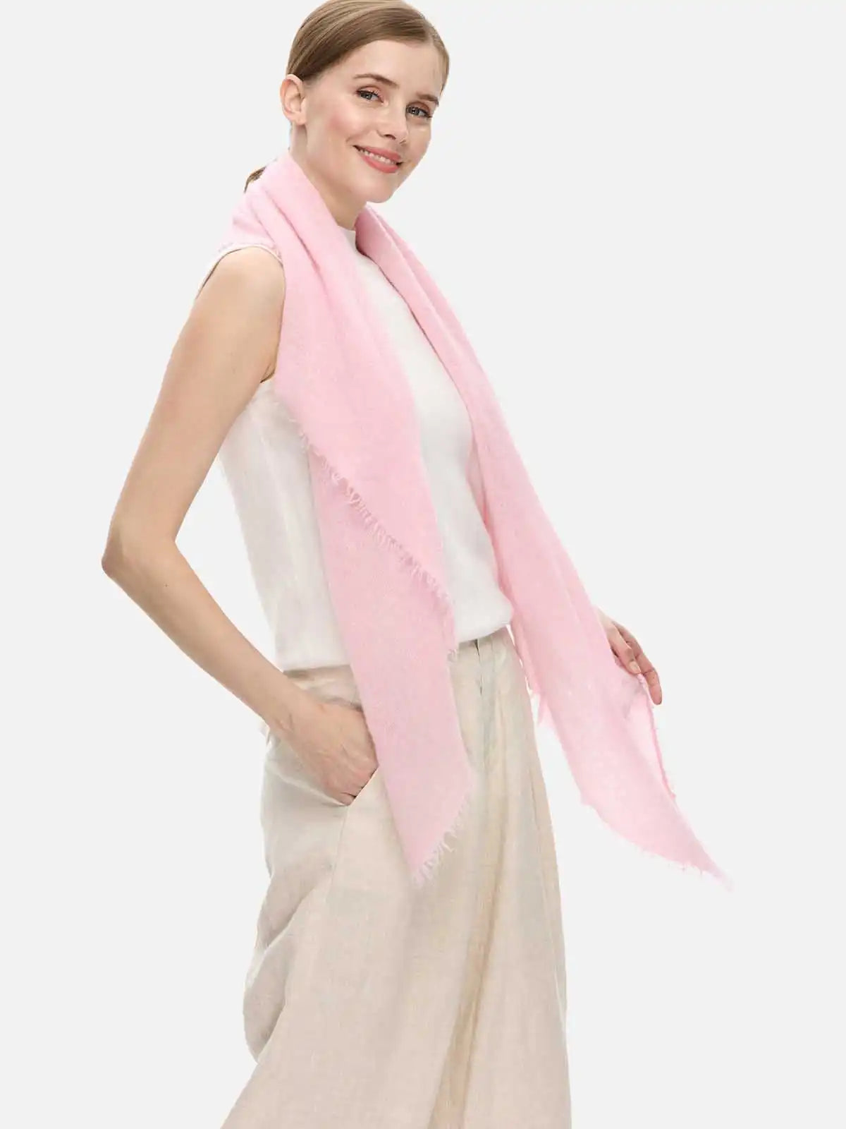 Pink CloudPuff Cashmere Scarf