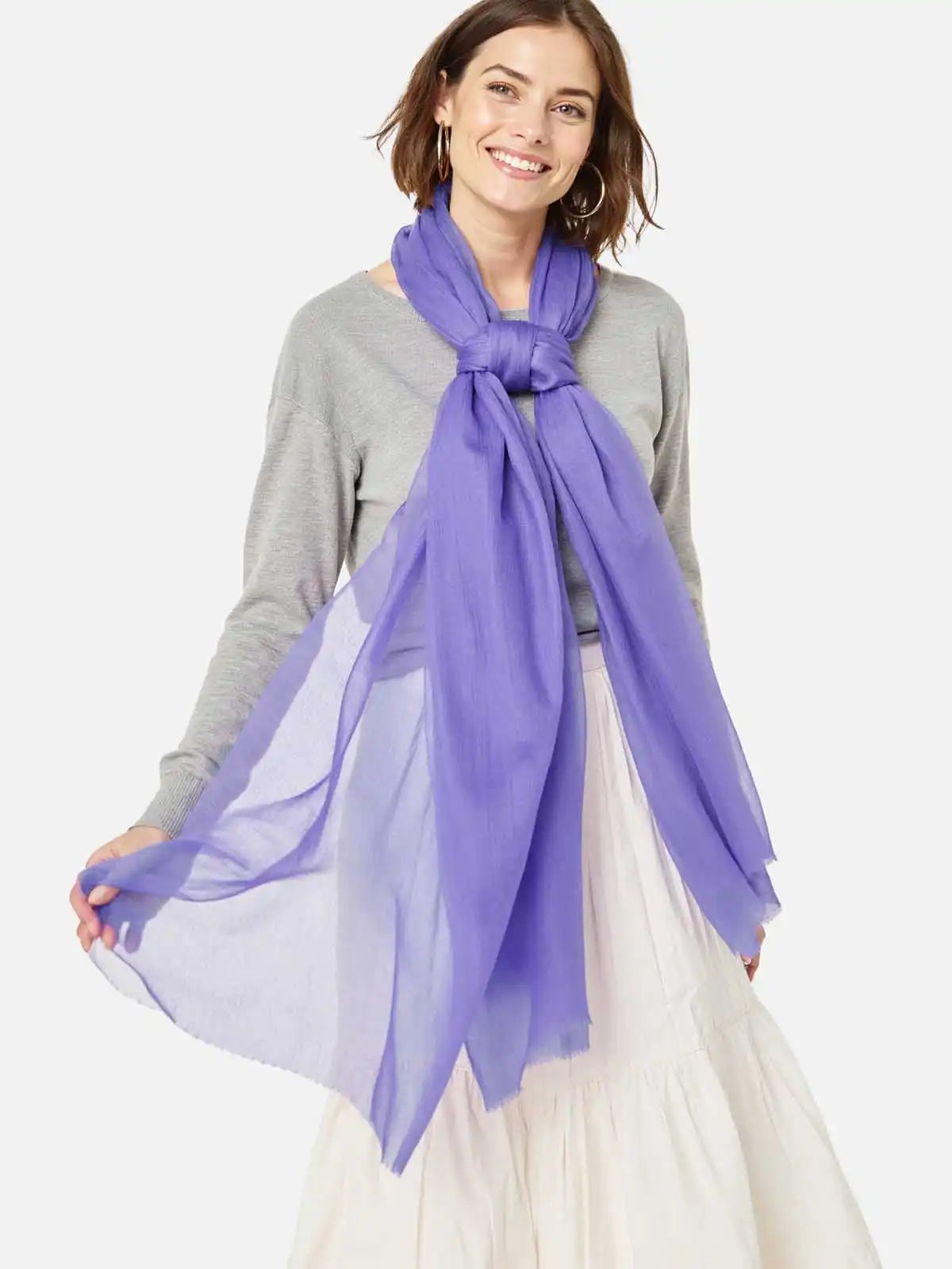 Featherlight Lavender Cashmere Scarf