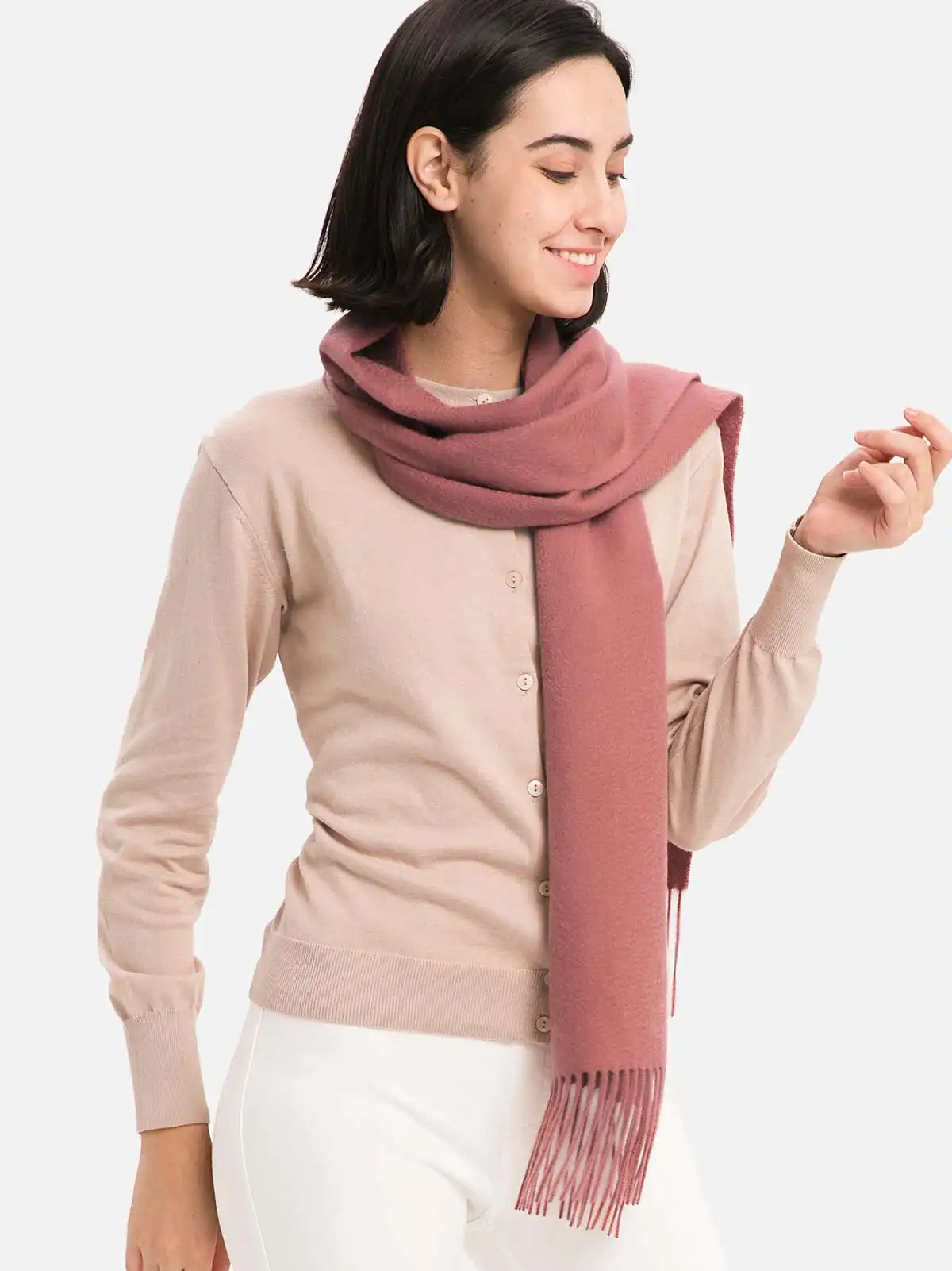 Dark Pink Cashmere Scarf